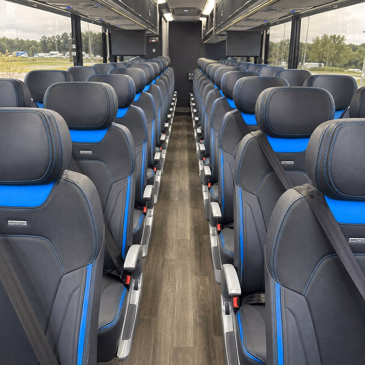 56 passenger charter bus inside